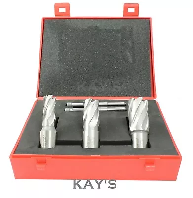 £44.95 • Buy ROTABROACH MAGNETIC DRILL HOLE CUTTERS 5 PCE SET 14mm 18mm 22mm + 2 PILOTS  R1  