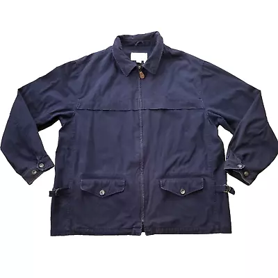 Eddie Bauer Lightweight Canvas Chore Barn Coat Men’s Size XL Tall Navy • $22.74