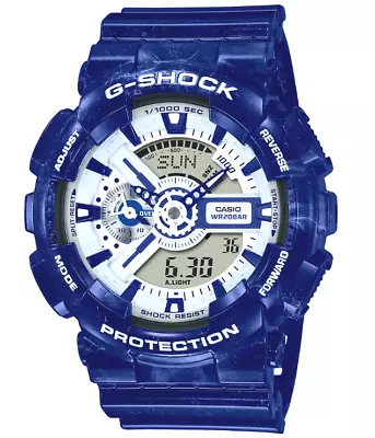 Casio G-Shock Analog/Digital Blue Watch GA-110BWP-2A / GA110BWP-2A • $109.95