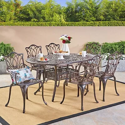 Gardena Outdoor 7pc Cast Aluminum Dining Set • $988.10