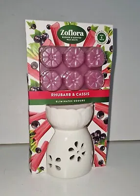 Zoflora Burner & 6 Scented Wax Melts Rhubarb & Cassis Eliminates Odours • £9.95