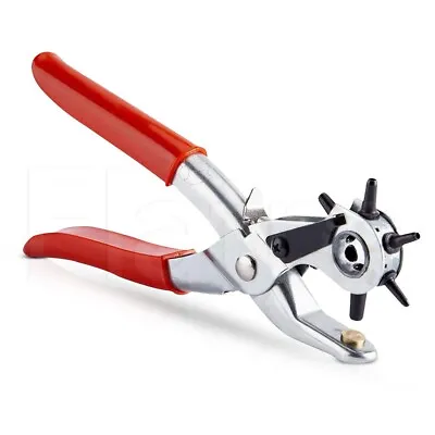 6 Sizes Revolving Belt Hole Punch Rivet Plier DIY 6 Hole Eyelet Leather Punch • £7.99