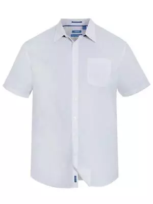 D555 Men's Plus Size Short Sleeve Classic Fit Shirt (White) Delmar 2XL-8XL • £23.70