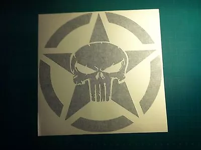 Skull Army Star Decal Large 20  Vinyl Military Hood Graphic Body Sticker Punish • $15.95