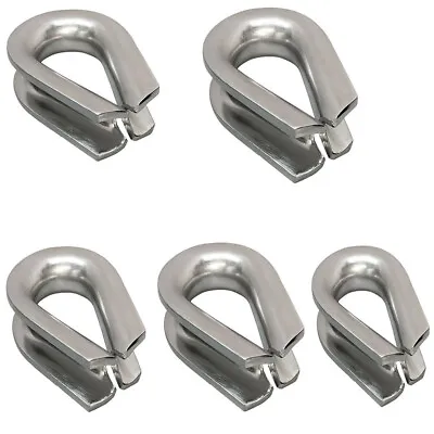 5 PC 5/16  HEAVY DUTY Stainless Steel Wire Rope Thimble Marine • $18.50