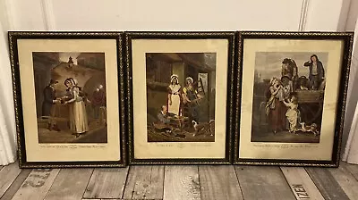 £48 • Buy 3 X G. VENDRAMINI, CRIES OF LONDON ANTIQUE ENGRAVINGS FRAMED CHAIRS SCISSOR PEAS