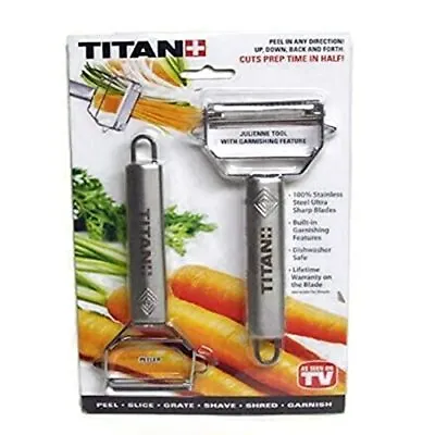 Titan Peeler Slicer & Peeler Julienne Tool With Garnishing As Seen On TV • $29.95