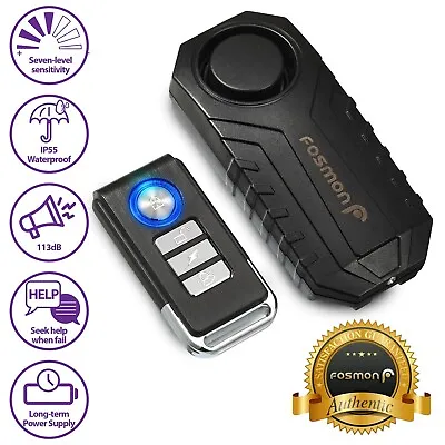 Wireless Anti-Theft Vibration Loud 113dB Motorcycle Bike Security Alarm Remote • $14.99