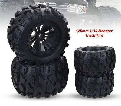 £30.99 • Buy 4PCS 1/10 Monster Truck Wheels Tires For HPI HSP Savage XS TM Flux Racing LRP