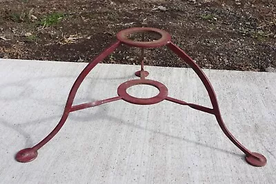 Vintage Wrought Iron Artificial Christmas Tree Stand Red Cast -Rare Antique • $24.99