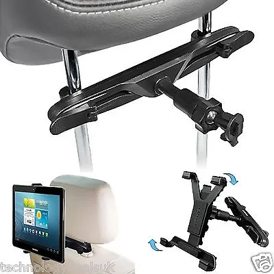 Adjustable Universal In Car Headrest Seat Mount Holder For IPad Tablet 7  To 11  • £11.99