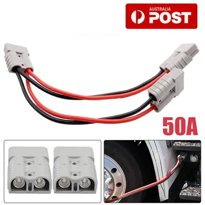 $14.15 • Buy 50 Amp Genuine Anderson Plug Connector Double Y Adaptor 6mm Automotive Cable New