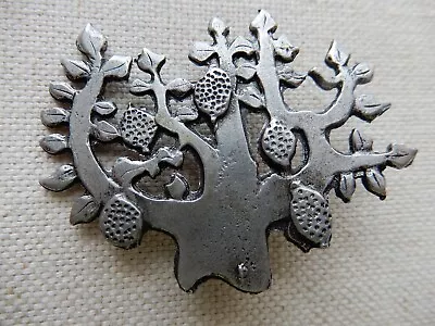 Vintage Pewter  Lemon Tree  Pin Brooch By Metzke • $14.99