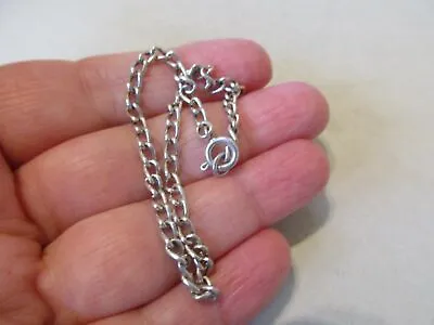Vintage Silver Charm Bracelet English Sterling Curb Chain Pretty Patina Old Gift • $25