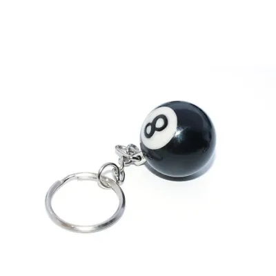 Billiard Ball Keychain Pool Table Snooker Lucky Black Number 8 Key Ring Chain  • $7.99