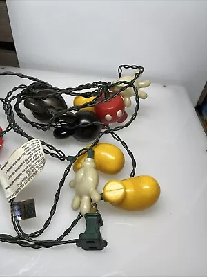 Vintage Disney Mickey Mouse Christmas Lights Works Great B-3 • $19.99