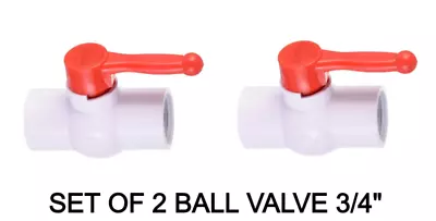 PVC Ball Valve With 3/4-inch Female NPS Threads. Set Of 2 • $12.95