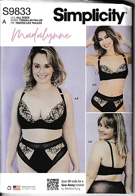 Lingerie Bralette Panties Thong Cup Sizes A-F All Sizes XS-4XL Sewing Pattern • £6.99