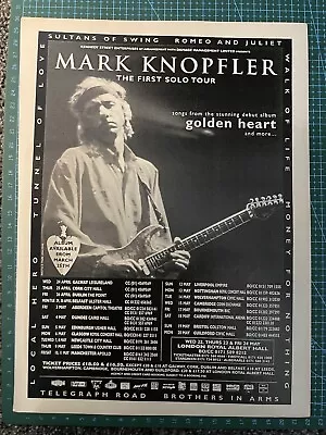 Mark Knopfler A4 1996 UK Golden Heart Tour Poster/Magazine Clipping • £6