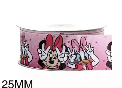 CHARACTER RIBBON - MINNIE MOUSE 25mm  1 METER FOR BOWS AND MORE 🇬🇧 • £2.25