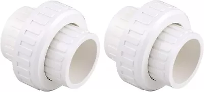 2  PVC Union Coupling Pipe Fitting PVC Adapter Schedule 40 O-Ring White 2 Pcs U2 • $31.88