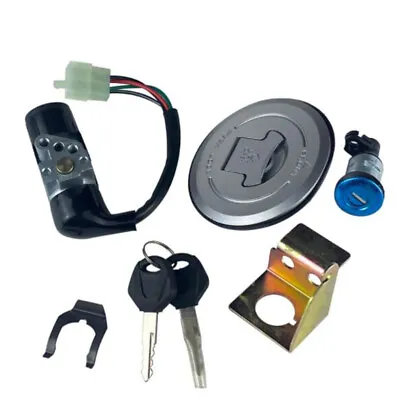 9.7cm Modified Motorcycle Bike Fuel Gas Cap Ignition Switch Key Seat Lock Set×1 • $53.09