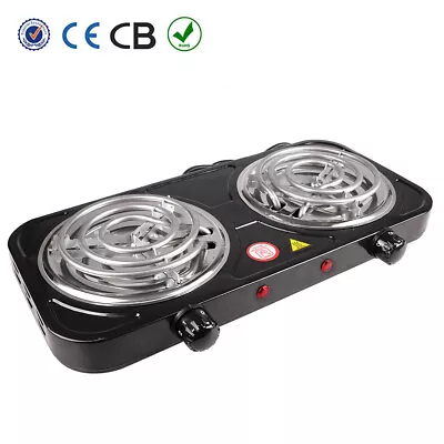 Portable Electric Dual 2 Burner Hot Plate Cooker Kitchen RV Cooktop Double Stove • $23.99