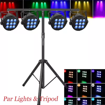 Lighting 135W 9LED Par Can Light RGBW Beam Stage DMX DJ Disco Uplight Party Show • $85.49