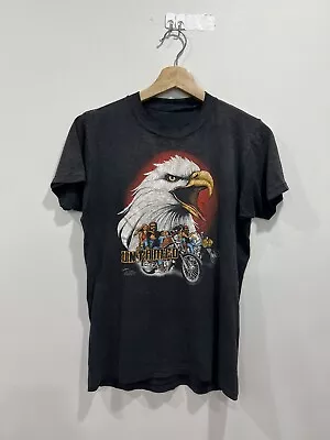 Vintage 1986 Untamed 3D Emblem Tee Shirt Bikers Eagle Harley • $800