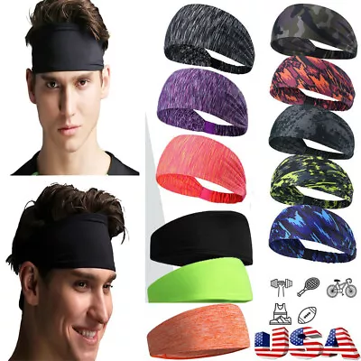 Moisture Wicking Headband Sweatband Sport Headbands Yoga Gym Fitness Women Men • $6.50