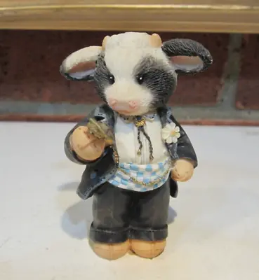 Enesco Mary's Moo Moos BEST BULL 1995 Figurine Item #167525 Wedding Day Best Man • $8.99