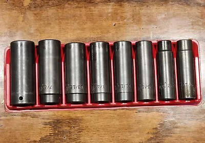 MAC Snap-On Tools 8 Pc. 1/2  Dr. 6 Pt. SAE Deep Impact Socket Set Lot 1/2- 15/16 • $129.99