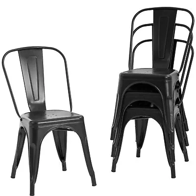 Metal Dining Chairs Set Of 4 Indoor Outdoor Chairs Patio Chairs Kitchen Metal... • $141.87
