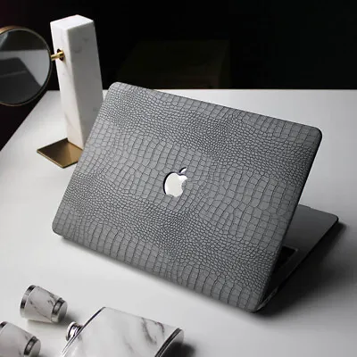 Cold Gray Crocodile PU Leather Shell Case Cover For MacBook Air 13 MacBook Pro • $29.99