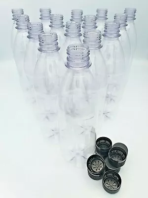 Clear Plastic 500ml PET Screw Cap Drinks Bottles Cordial Home Brew X 40 Pack • £23.85