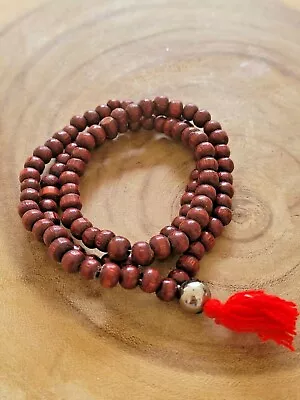Cherry Sandalwood 108 8mm Buddhist Prayer Wood Bead Mala Necklace Bracelet • $7.95