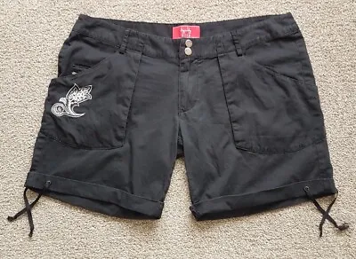 $25 • Buy Tigerlily Black Embroidered Shorts Size 12 With Pockets Zip Excellent Condition