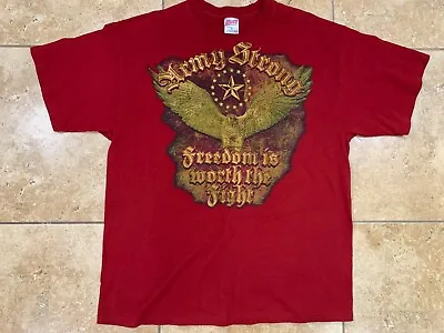 Vintage Army Strong Freedom Is Worth The Fight Shirt Men's XL Red Extra Large • $11.88