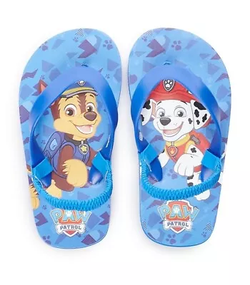 PAW PATROL MARSHALL & CHASE Boys Flip Flops Sandals Size L (9/10) • $10.90