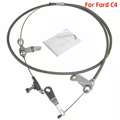 For Ford C4 Braided Polished Stainless Kick Down Cable C4 Transmission Mustang. • $42.39