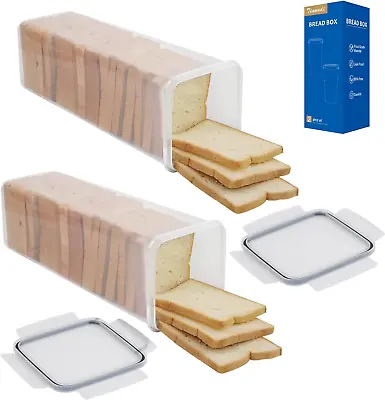 2 PSC Bread Box Plastic Bread Container Bread Storage For Kitchen Counter  • $29