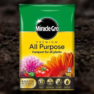 1 2 3 Miracle Gro All Purpose Compost Soil Growing Food Plant Garden Lawn 40L • £11.99