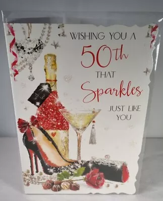 50th Birthday Card Fifty Female Mum Auntie Sister Daughter Friend • £1.99