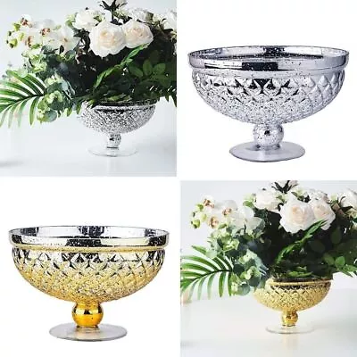 10  Compote Vase Mercury Glass Bowl Centerpiece Wedding Party Home Decorations • $37.39