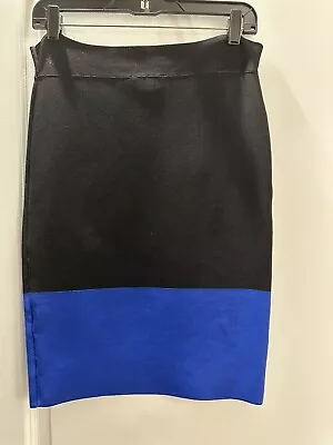 Color Block Black And Blue BCBG MAXZARIA Body Con Skirt Size L • $30