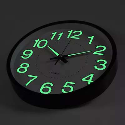 £11.94 • Buy 30CM Round Large Luminous Wall Clocks Glow In The Dark Silent Home Digital Clock
