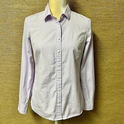 Haberdashery J Crew Long Sleeve Button Up Shirt Women’s XS 100% Cotton Lavender • $12.95