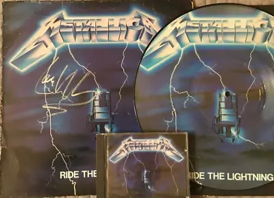 Metallica Fully Signed Ride The Lightening Lp X4 Full Coa Roger Eppers Nice Set! • £2890.06