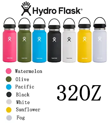 Hydro Flask Water Bottle Stainless Steel  Wide Mouth Lid  With Straw Lid • $23