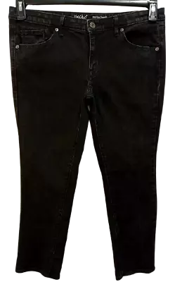 Mossimo Black Mid Rise Pockets Spandex Stretch Straight Leg Jeans 14/32S • $14.39